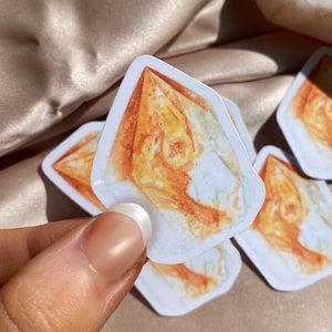 Citrine Vinyl Sticker | Amber Yellow White Crystal Stickers Waterproof Water Bottle Laptop Decal | Celestial Crystals Decals Die Cut Sticker