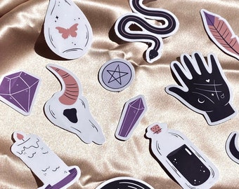 Witchy Moonchild Sticker Set | Waterproof Celestial Decals (20 pc)