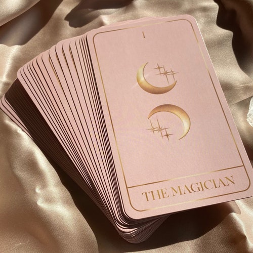 Official Luna Soleil Tarot Deck | 78 Cards | Rose Quartz Pink Magic Moon Stars Celestial Beginner's Divination Tools Complete Full Card Deck