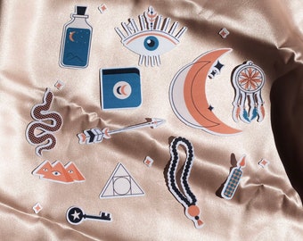 Celestial Sticker Set | Witchy Waterproof Vinyl Decals (18 pc)