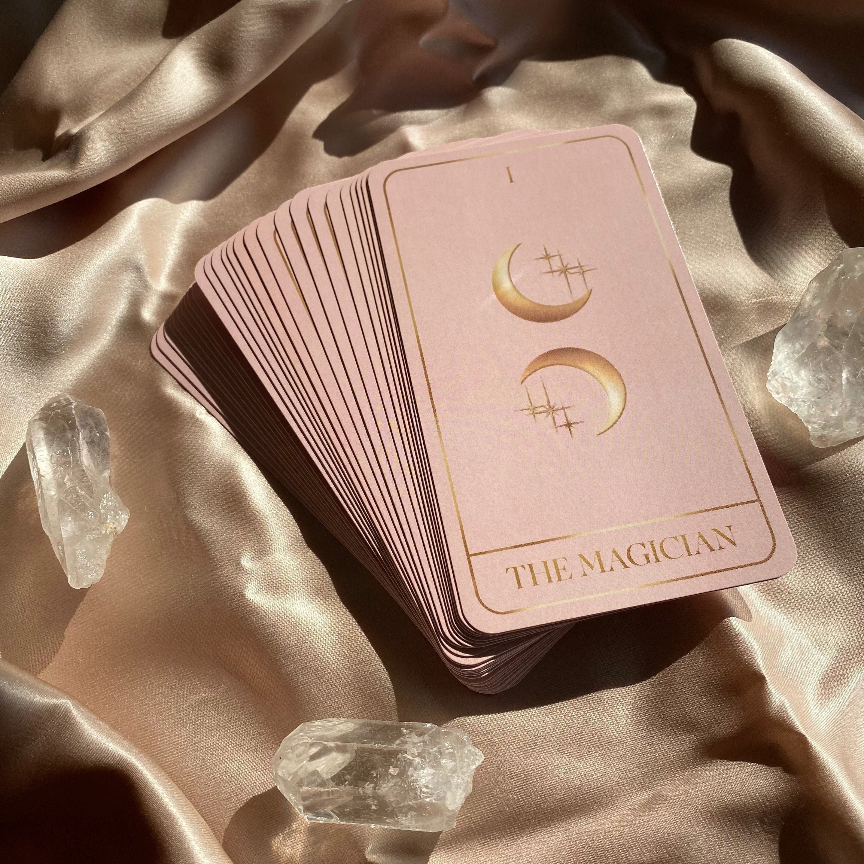 luna soleil tarot deck 78 card deck rose gold pink tarot etsy luna soleil tarot deck