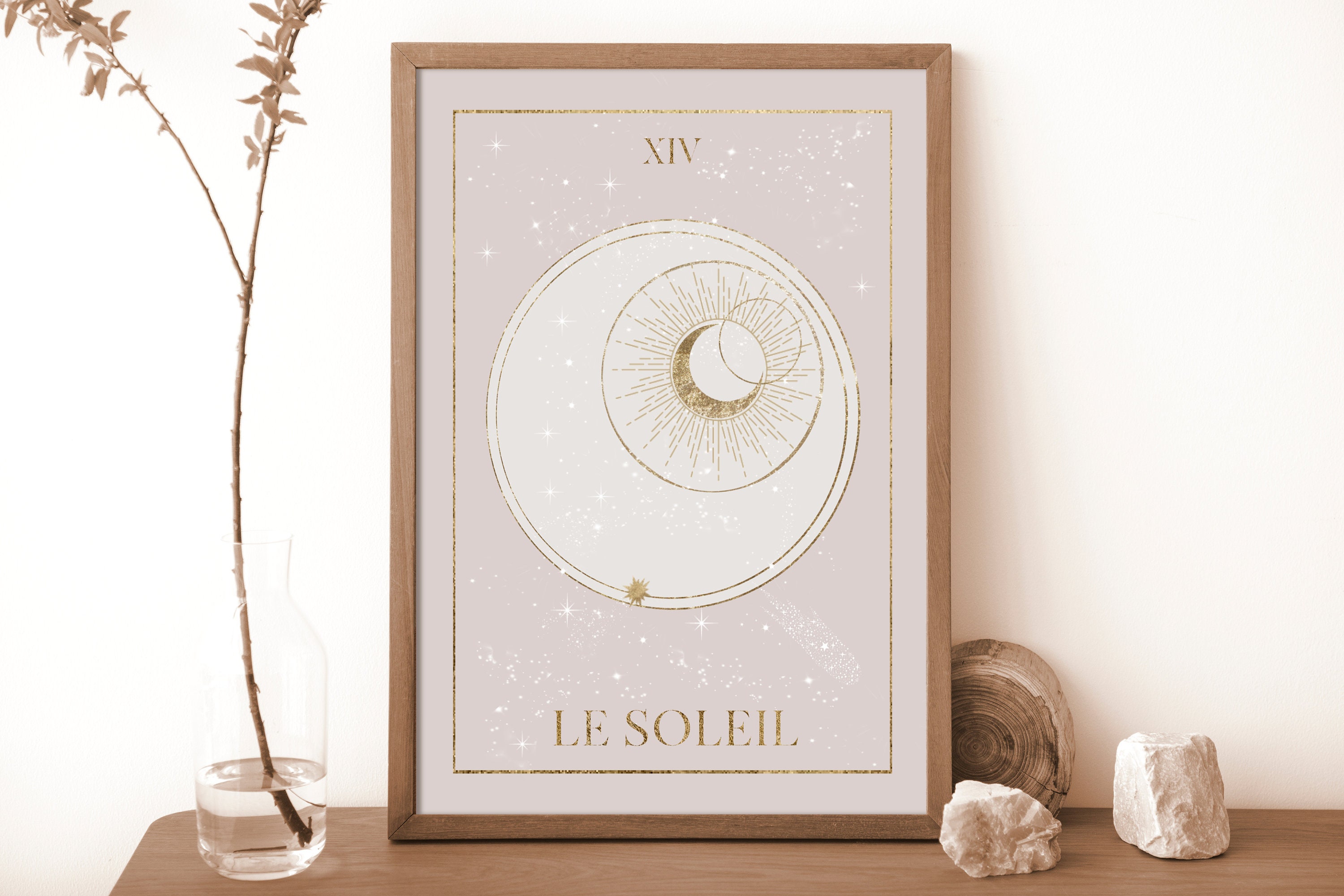 Rainbow Clouds Celestial Art Print | Gold Lunar Moon Phases - Etsy