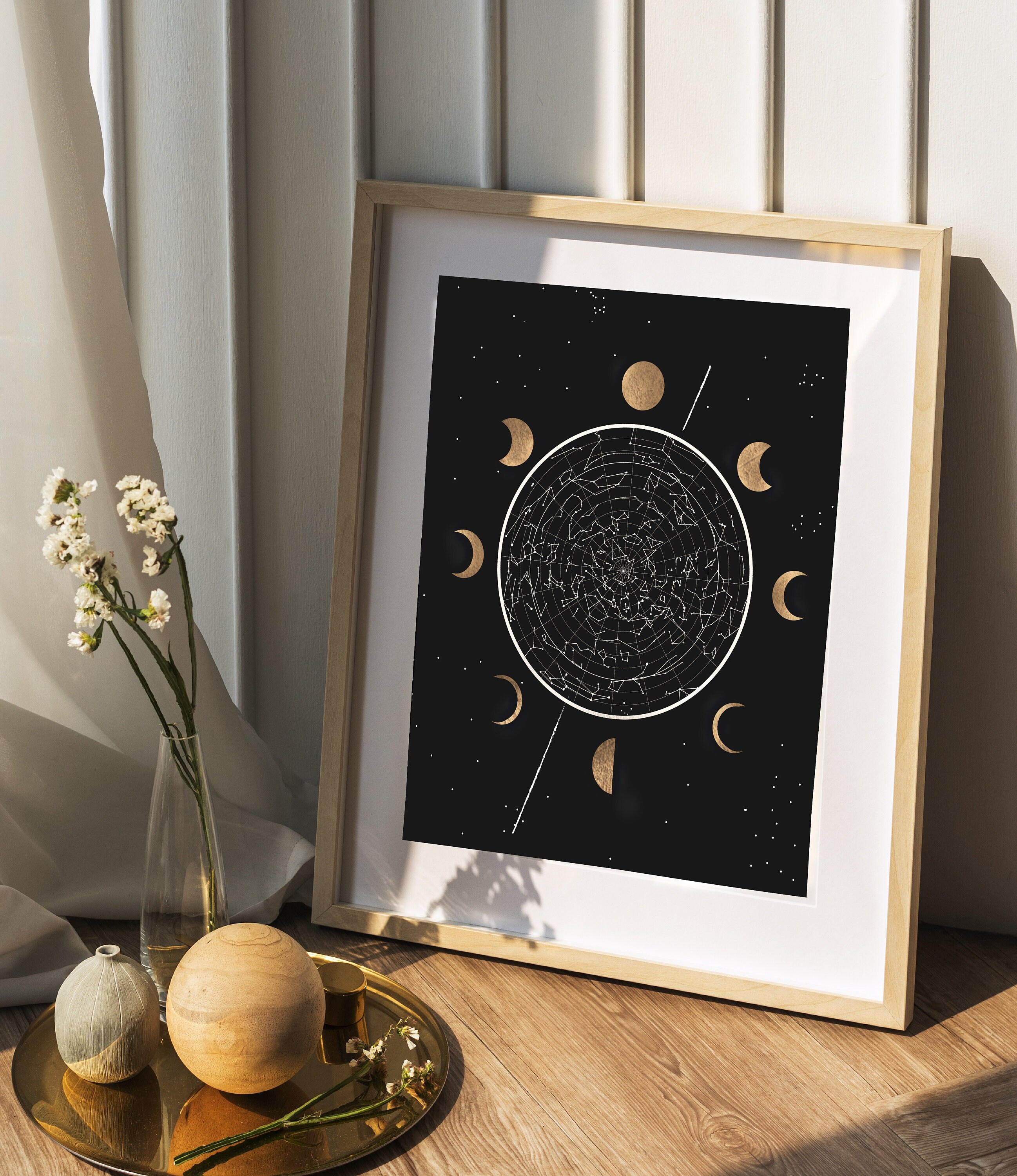Celestial Constellation Art Print | Clouds Celestial Lunar Artwork ...