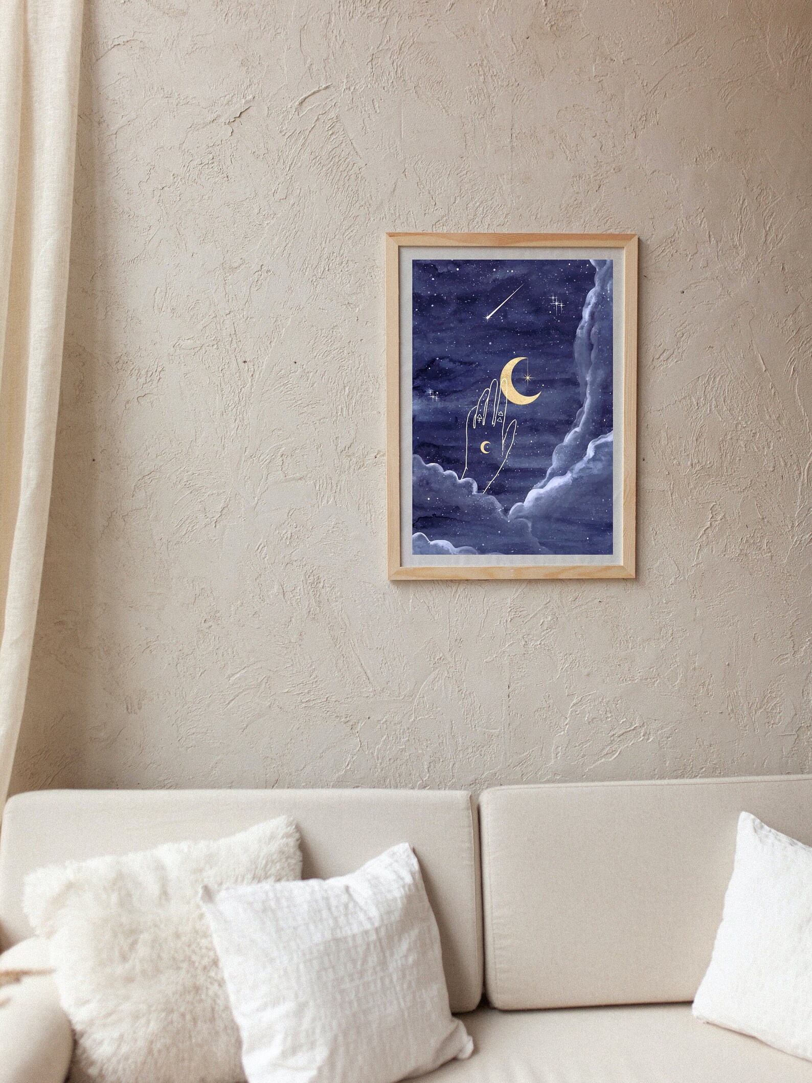 Once in a Blue Moon Art Print | Clouds Celestial Lunar Artwork ...