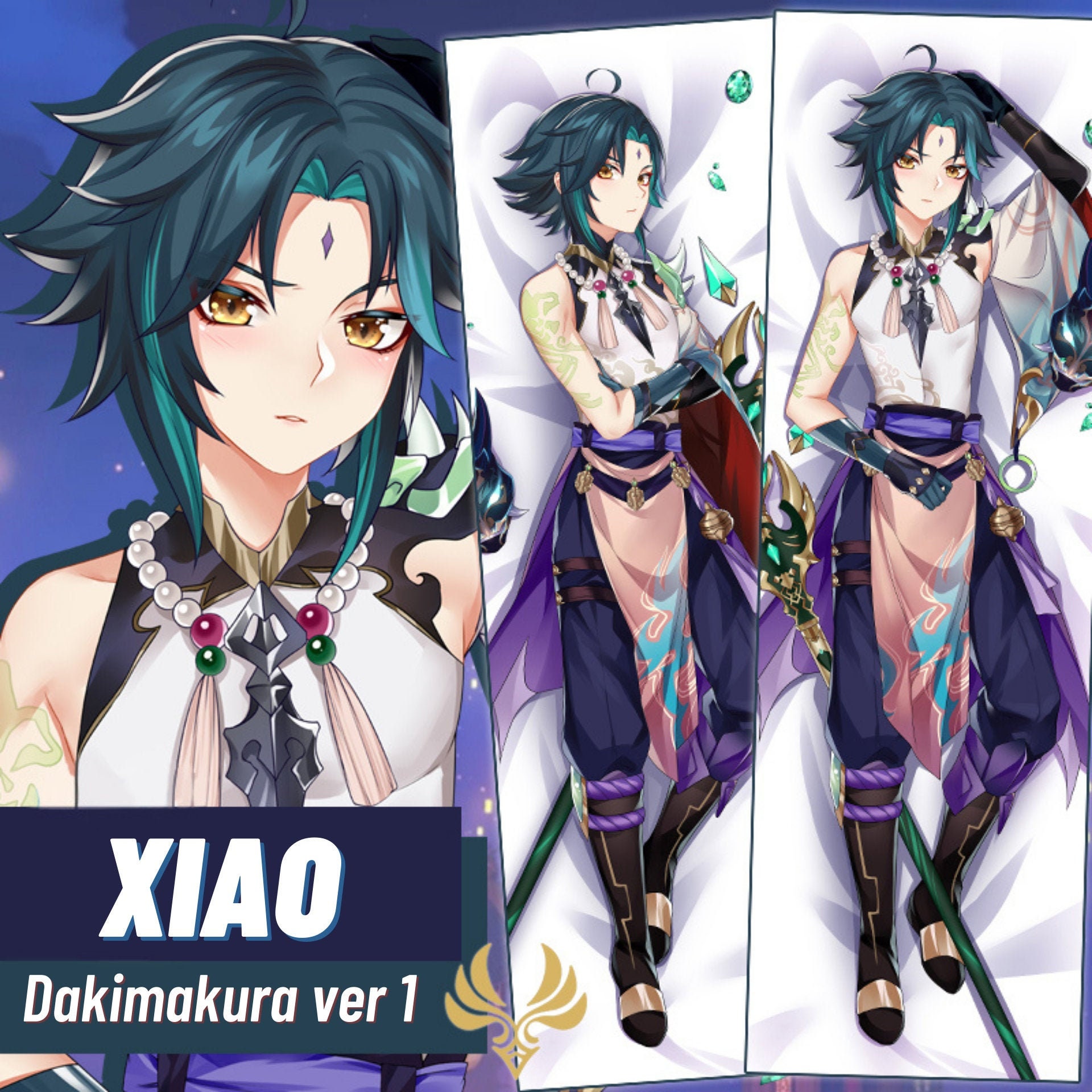 Xiao Dakimakura Cover Xiao Dakimakura Case Body Pillow Etsy