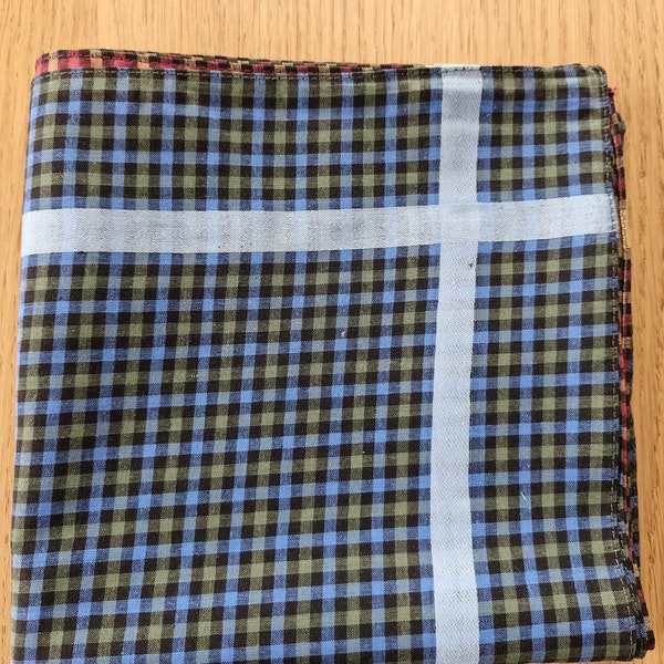 Set of 6 men's handkerchiefs with small checks.