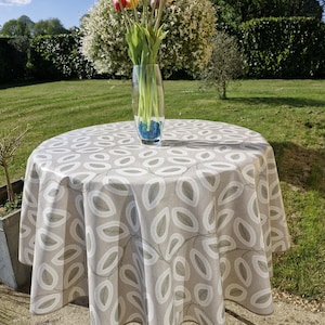 Round oilcloth 155cm wide beige.