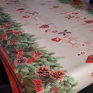 Tafelzeil 140 cm breed “Kerstmis”.
