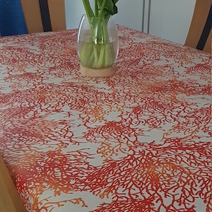 Orange coral coated canvas 1.50 m wide