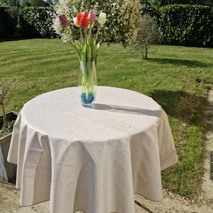 Round oilcloth 155cm wide beige.