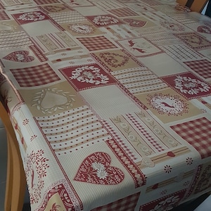 Oilcloth 140 cm wide &quot;Hearts&quot;.