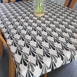 Coated canvas 1.40m wide black and beige
