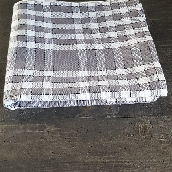 Lot  de 6 serviettes de table grises et blanches à carreaux