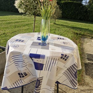 Round oilcloth 155cm wide &quot;The lighthouse&quot;.