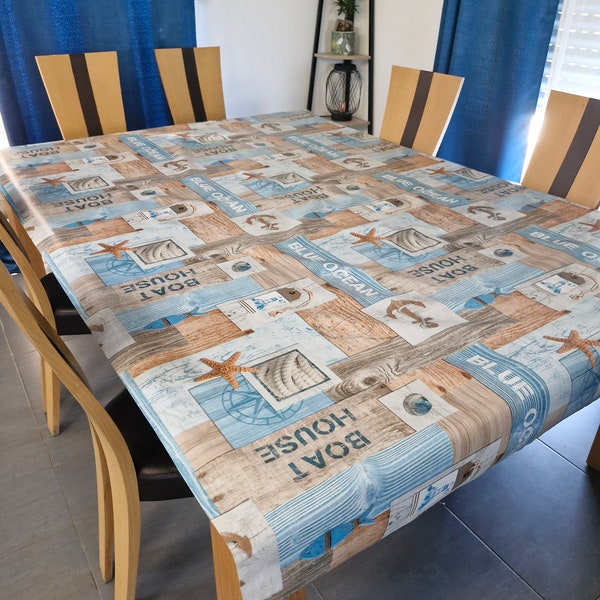 Oilcloth 140 cm wide "The ocean".