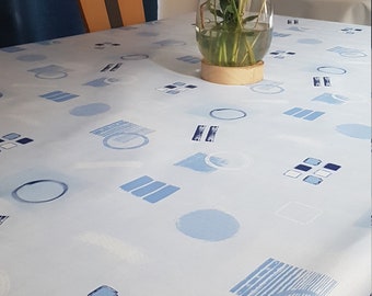 Oilcloth tablecloth 1.40 meters wide blue.