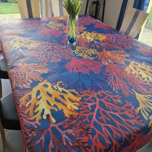 Coated cotton canvas 1.60m wide &quot;Flaming Coral&quot;.