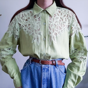 Cutwork Lace Shirt - Etsy