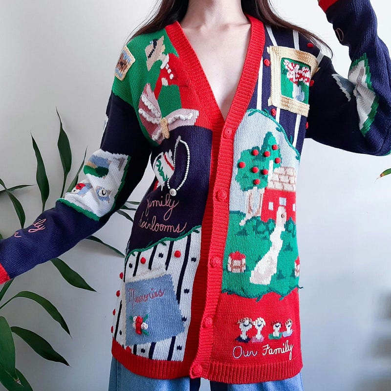 Youth 16 18 xl xlarge wool eagles eagle's eye red sweater