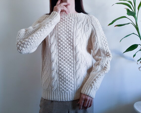Cream chunky hotsell knit sweater