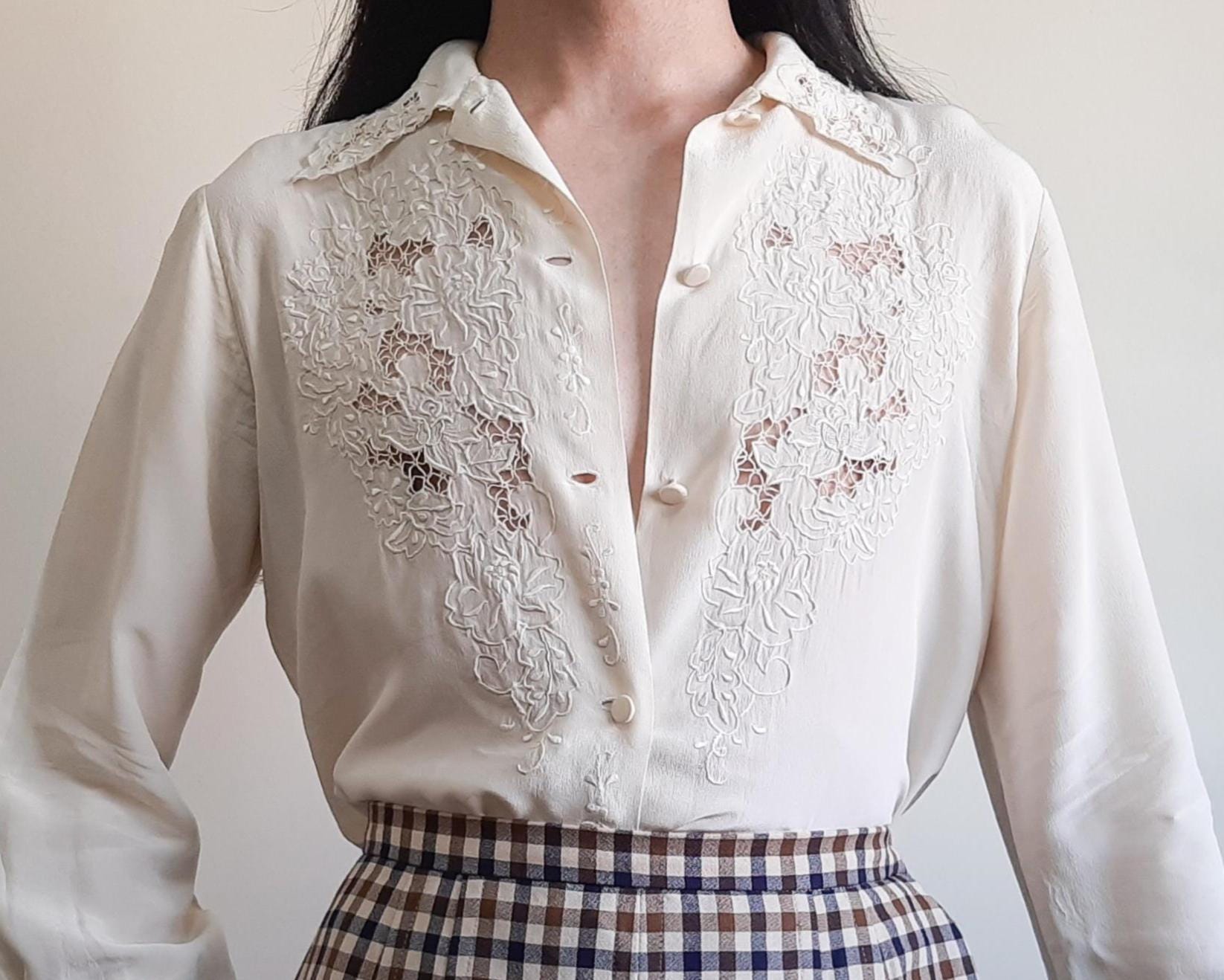 1950s Silk Shirt - Etsy UK