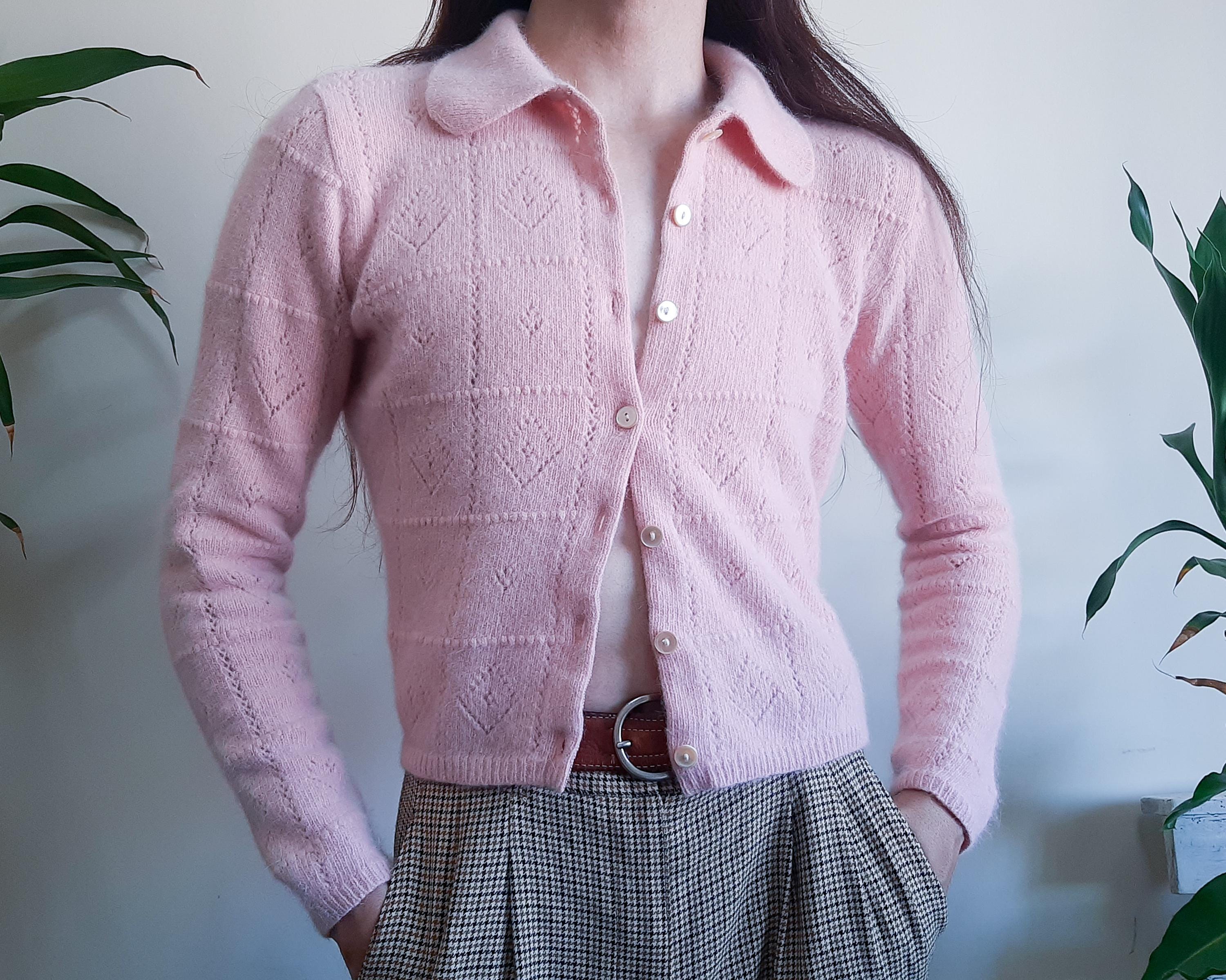 Gilet/cardigan Franco D. Femme Taille S – Laine Angora Et Acrylique – Couleur Vine