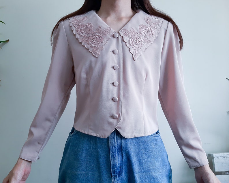 Wander Bloom Embroidered Puff Sleeve Blouse in Pink