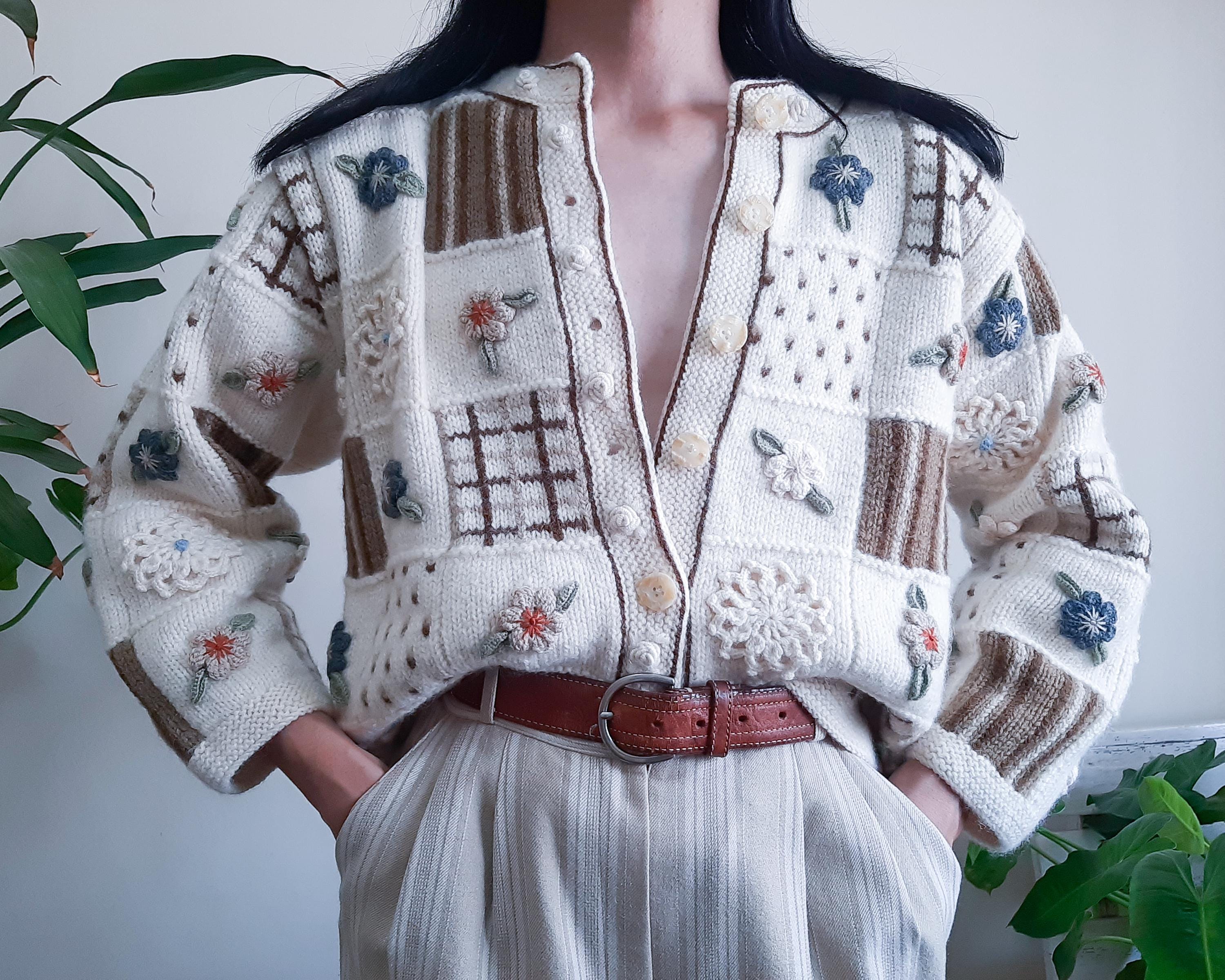 70s Floral Cardigan - Etsy