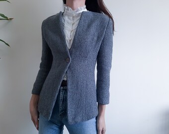 MANI by GIORGIO ARMANI Wool Alpaca Blazer Made in Italy Grey Jacket Blazer Womens Blazer Size 38 Size Xs-S Minimalist One Button Blazer