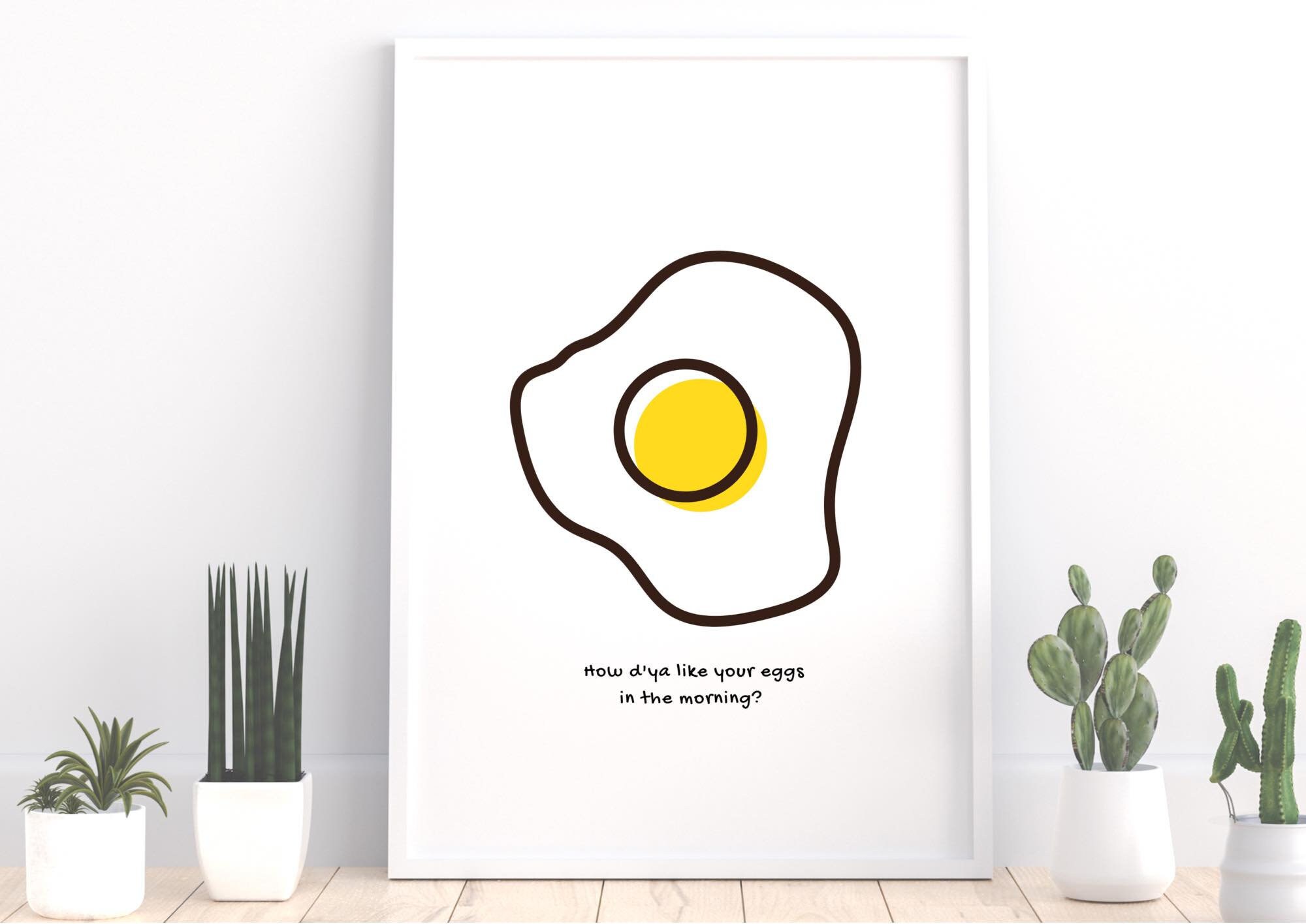 How do you like your eggs in the morning quote print / wall | Etsy