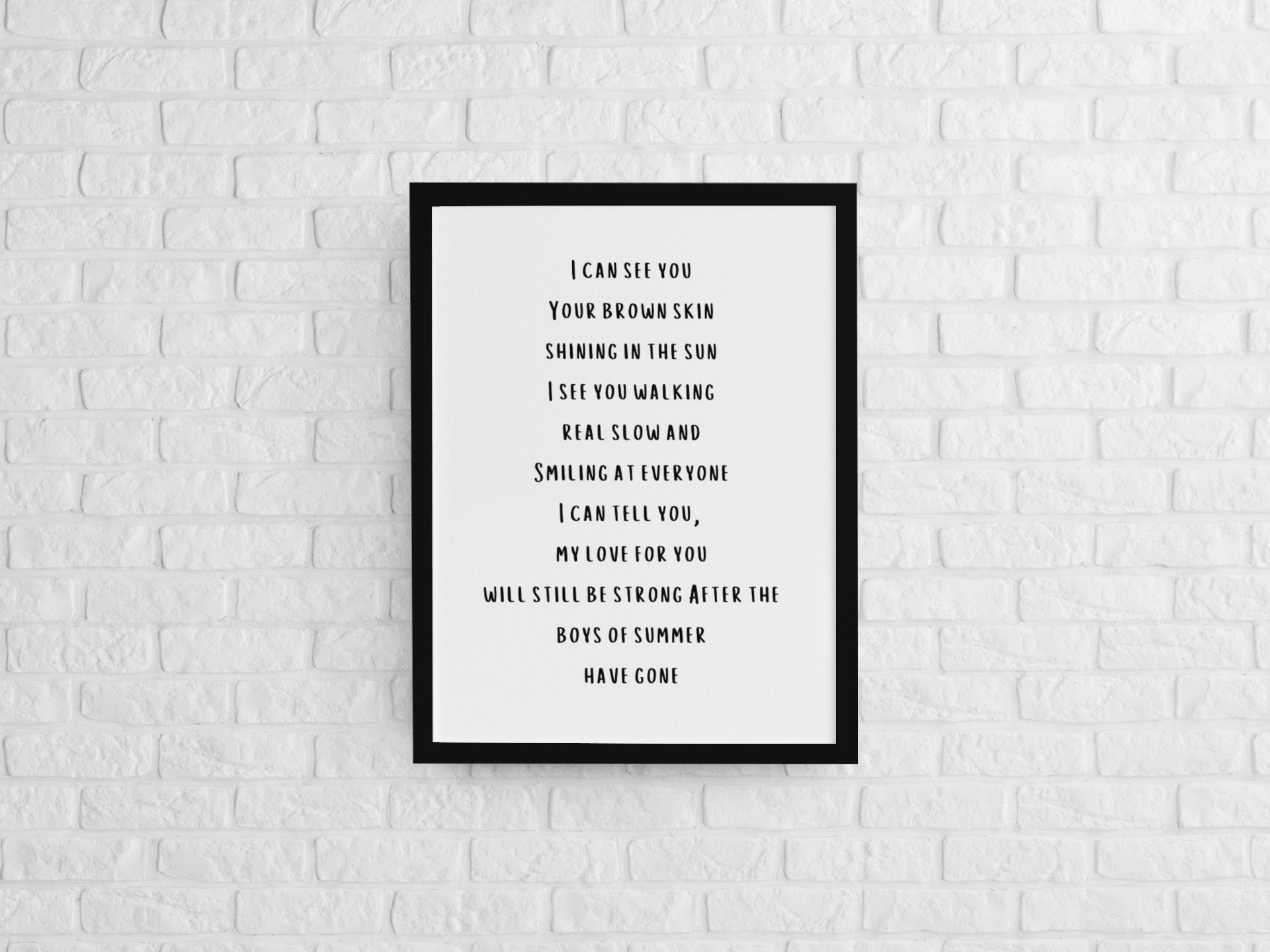 Don Henley Boys of summer lyric print Wall art / music print Etsy