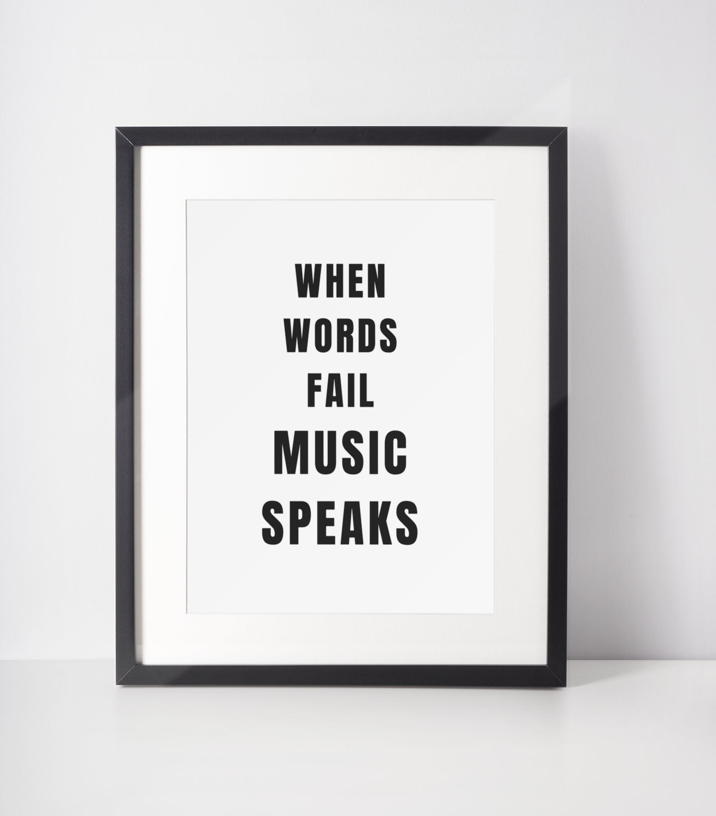 When words fail music speaks quote print / wall art / home Etsy