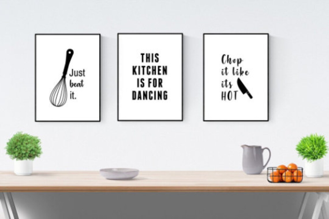Set of 3 Funny Kitchen Quotes / Wall Art / Home Decor / Etsy