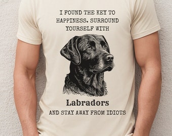 Labrador Retriever Hund Unisex Softstyle Crewneck T-Shirt, lustiges, sarkastisches Hunde Shirt