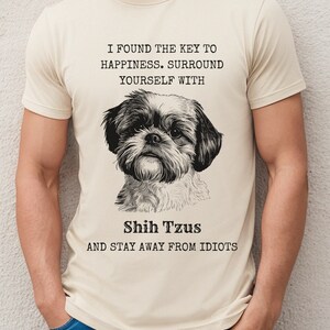 Shih Tzu Dog Unisex Softstyle Crewneck T-Shirt, Funny, Sarcastic Dog Shirt
