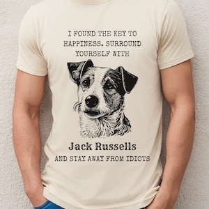Jack Russell Terrier Dog Unisex Softstyle Crewneck T-Shirt, Funny, Sarcastic Dog Shirt