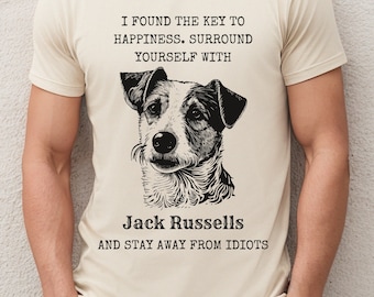 Jack Russell Terrier Hund Unisex Softstyle Crewneck T-Shirt, lustiges, sarkastisches Hunde Shirt