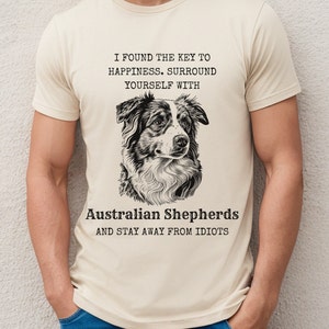 Australian Shepherd Aussie Shepherd Dog Unisex Softstyle Crewneck T-Shirt, Funny, Sarcastic Dog Shirt