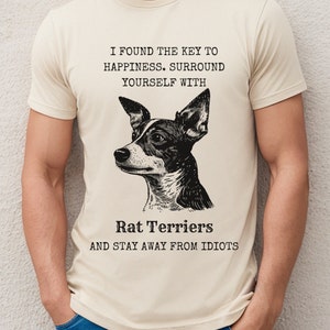 Rat Terrier Dog Unisex Softstyle Crewneck T-Shirt, Funny, Sarcastic Dog Shirt