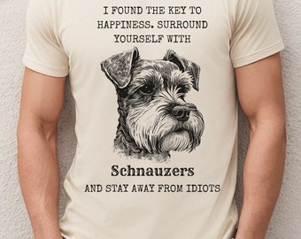 Schnauzer Dog Unisex Softstyle Crewneck T-Shirt, Funny, Sarcastic Dog Shirt