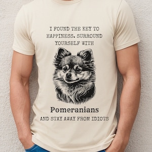 Pomeranian Dog Unisex Softstyle Crewneck T-Shirt, Funny, Sarcastic Dog Shirt