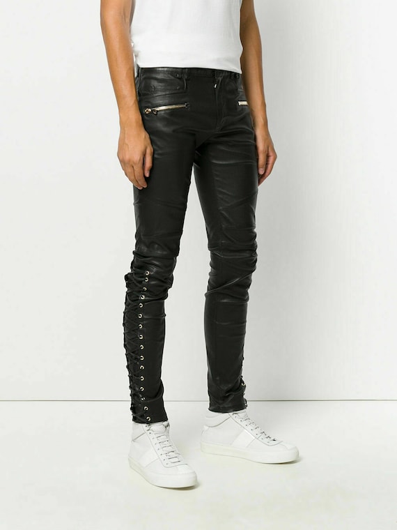 Men's Real Hot Soft Leather Side Laces 