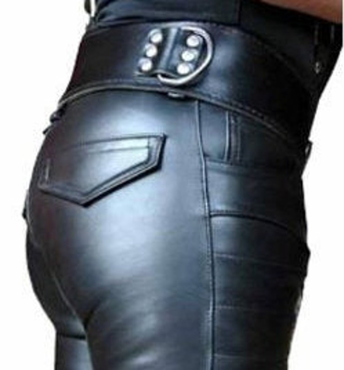 Men's Cowhide Leather Jeans Model Casual Biker Party Wears Handmade