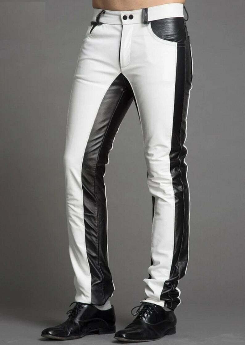 White Leather Pants - Etsy