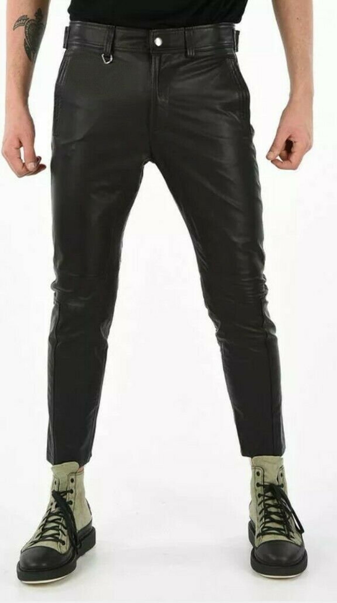 Men Real Nappa Leather Pant Biker Style Party Trouser Top Quality Jeans ...