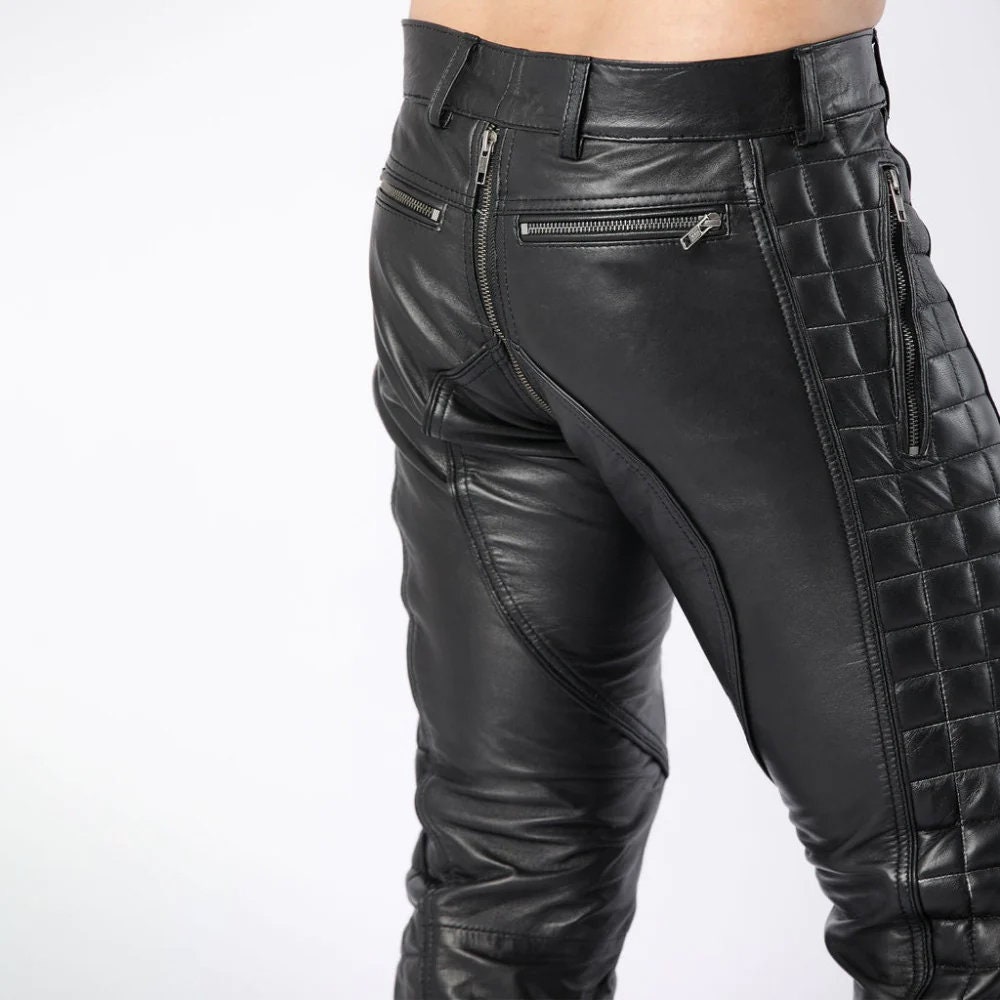 Handmade Men's Real Leather Biker Pant Genuine Cowhide - Etsy