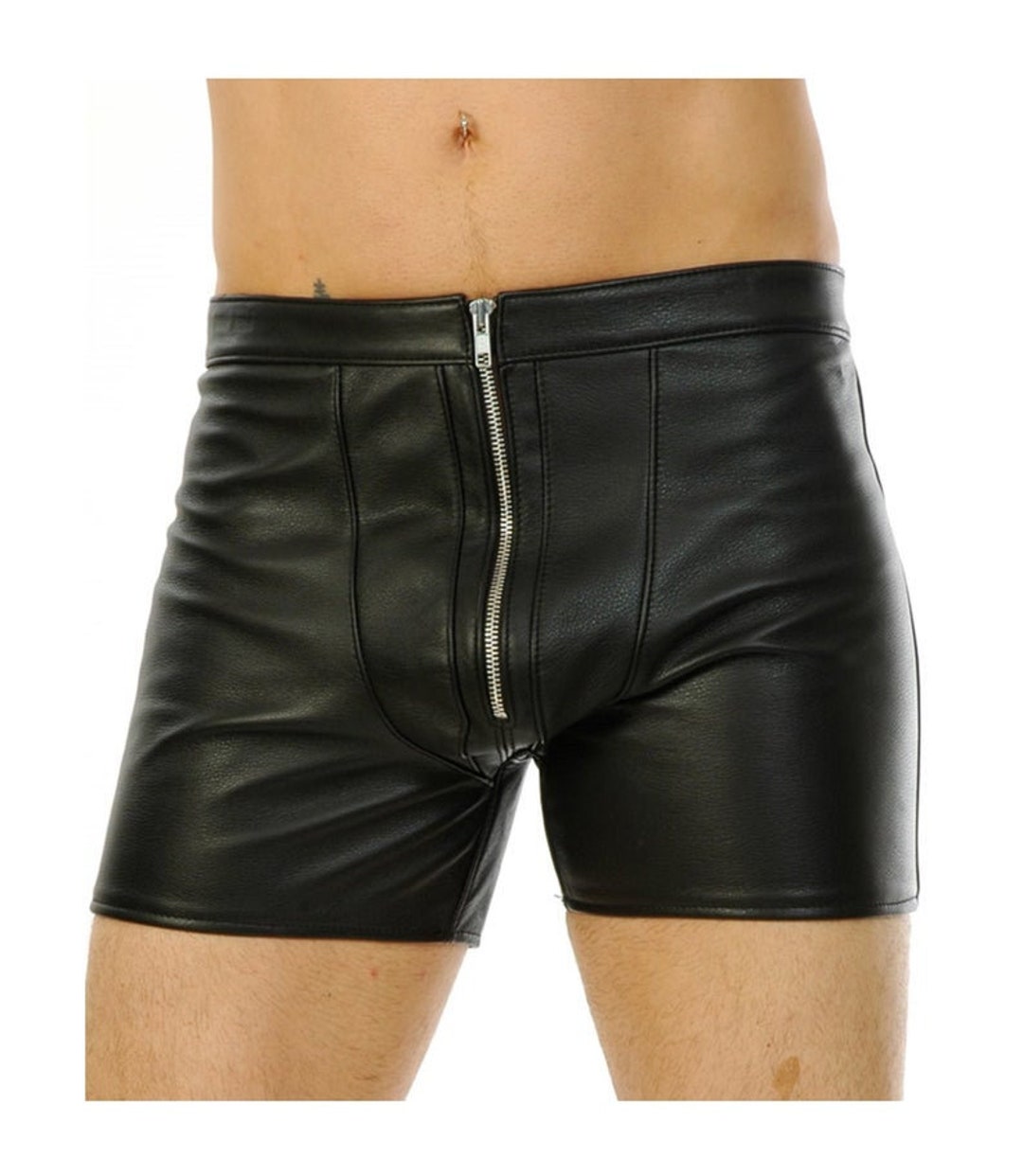 Men's Leather Shorts Real Sheep Leather Shorts With Zip Pouch Pride ...