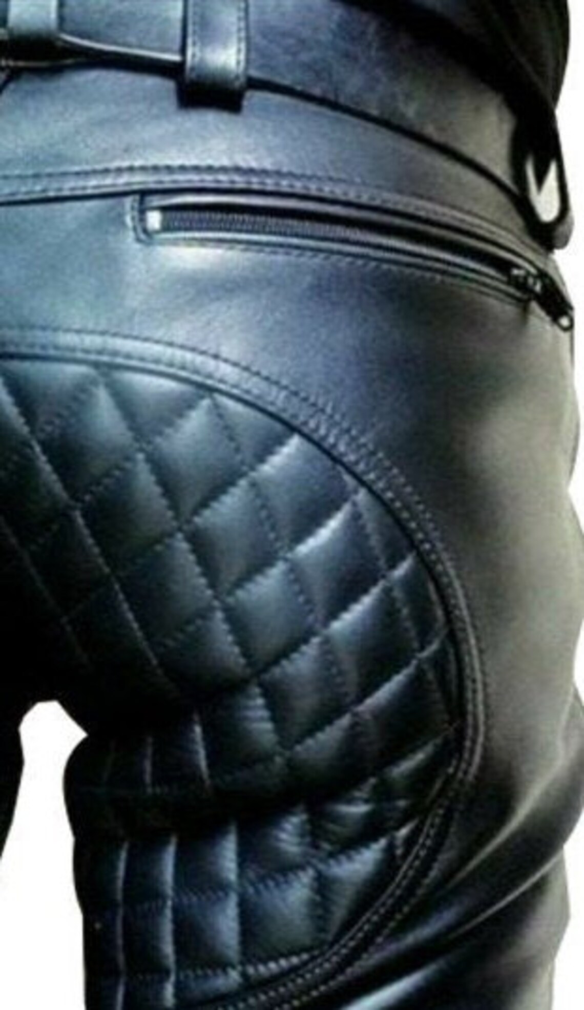 Men's Real Cowhide Leather Pants Punk Kink Jeans Trousers Etsy