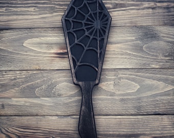 Pala BDSM de telaraña - Herramienta gótica para azotes en ataúd