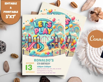 Editable Playground Birthday Invitation: Park Party Invite (Digital Download)